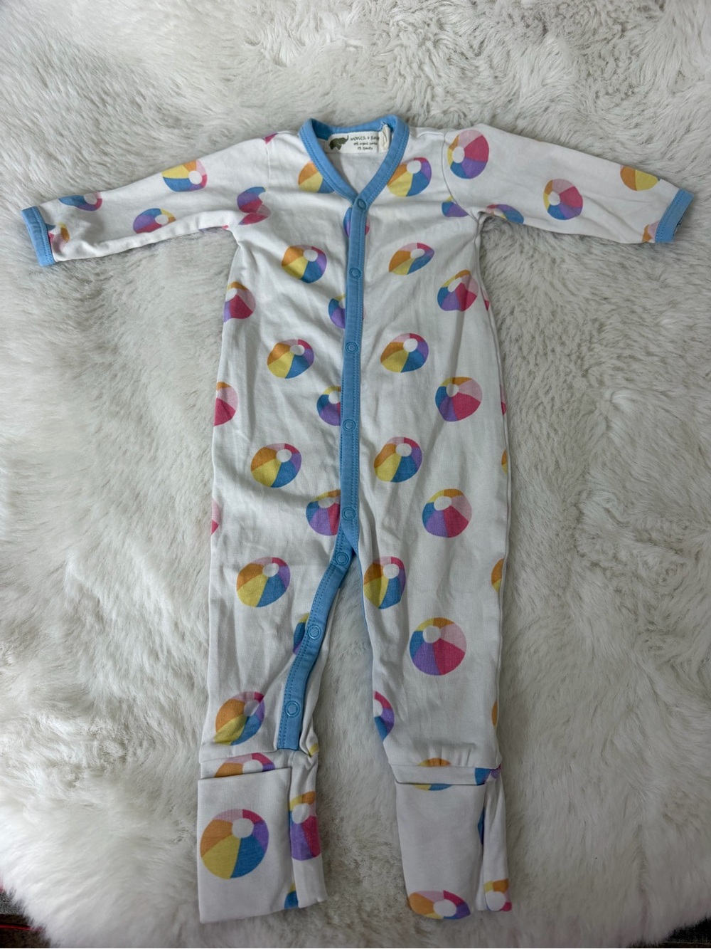Baby One-Piece Footless Romper Beach Ball Print